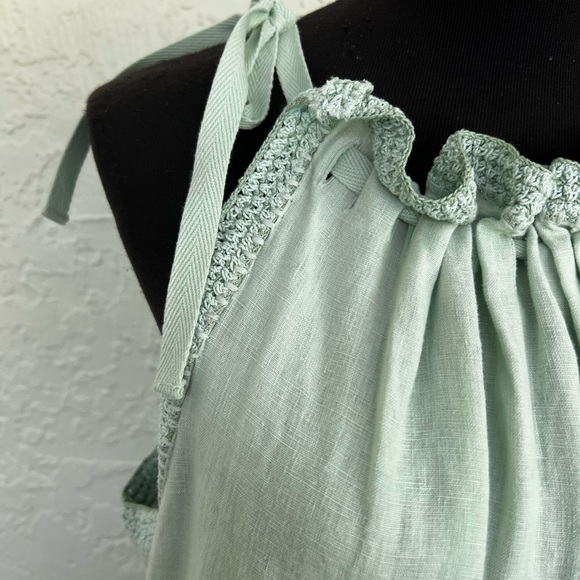 New Ulla Johnson Corianne Dress Linen Tiered Cerulean NWT Womens 14 - Picture 3 of 8